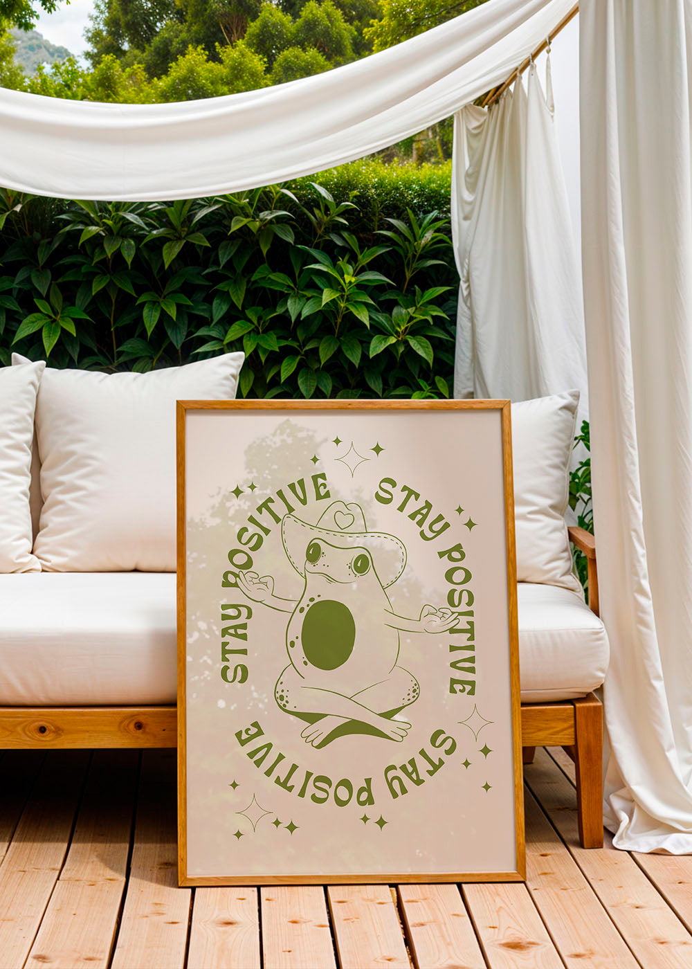 Illustration groda med positiv text