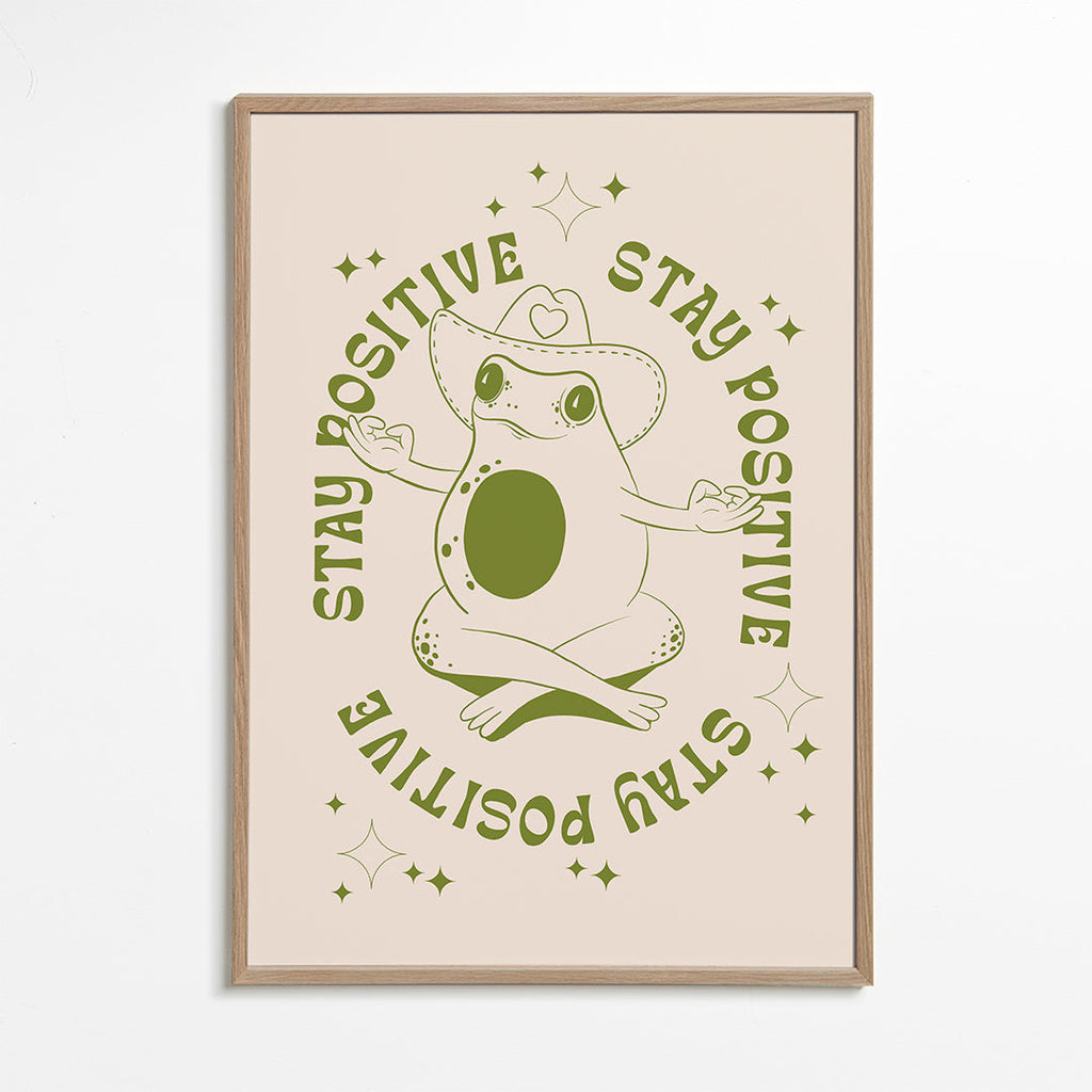 Illustration groda med positiv text