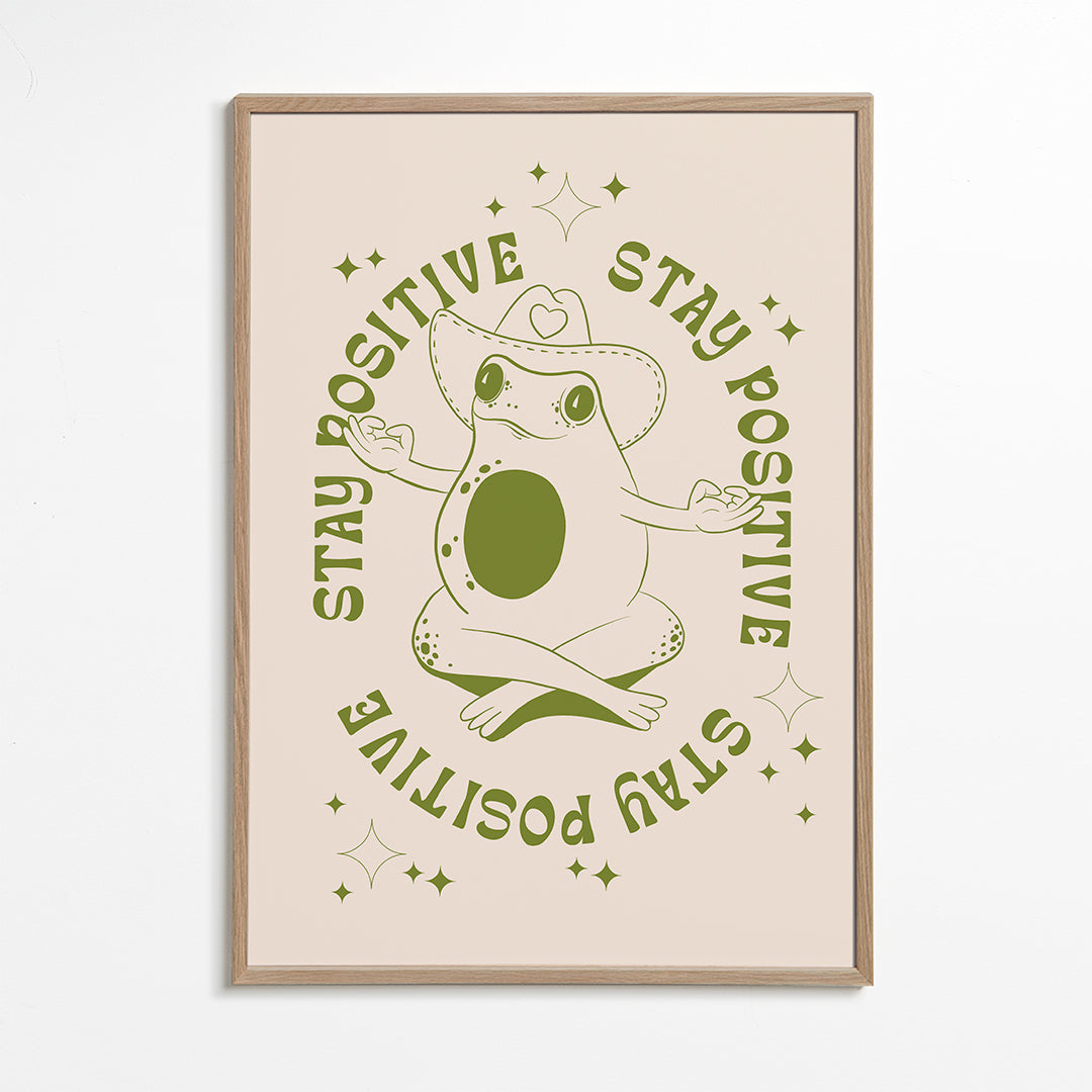 Illustration groda med positiv text