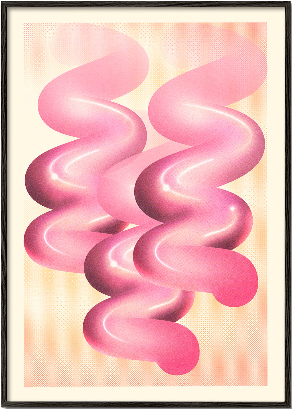 Vintage affisch rosa spiraler