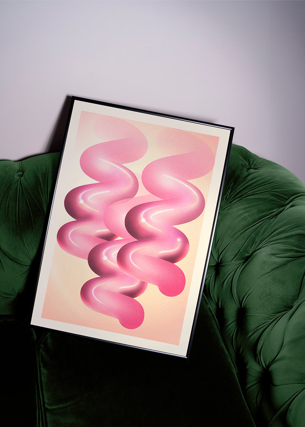 Vintage affisch rosa spiraler