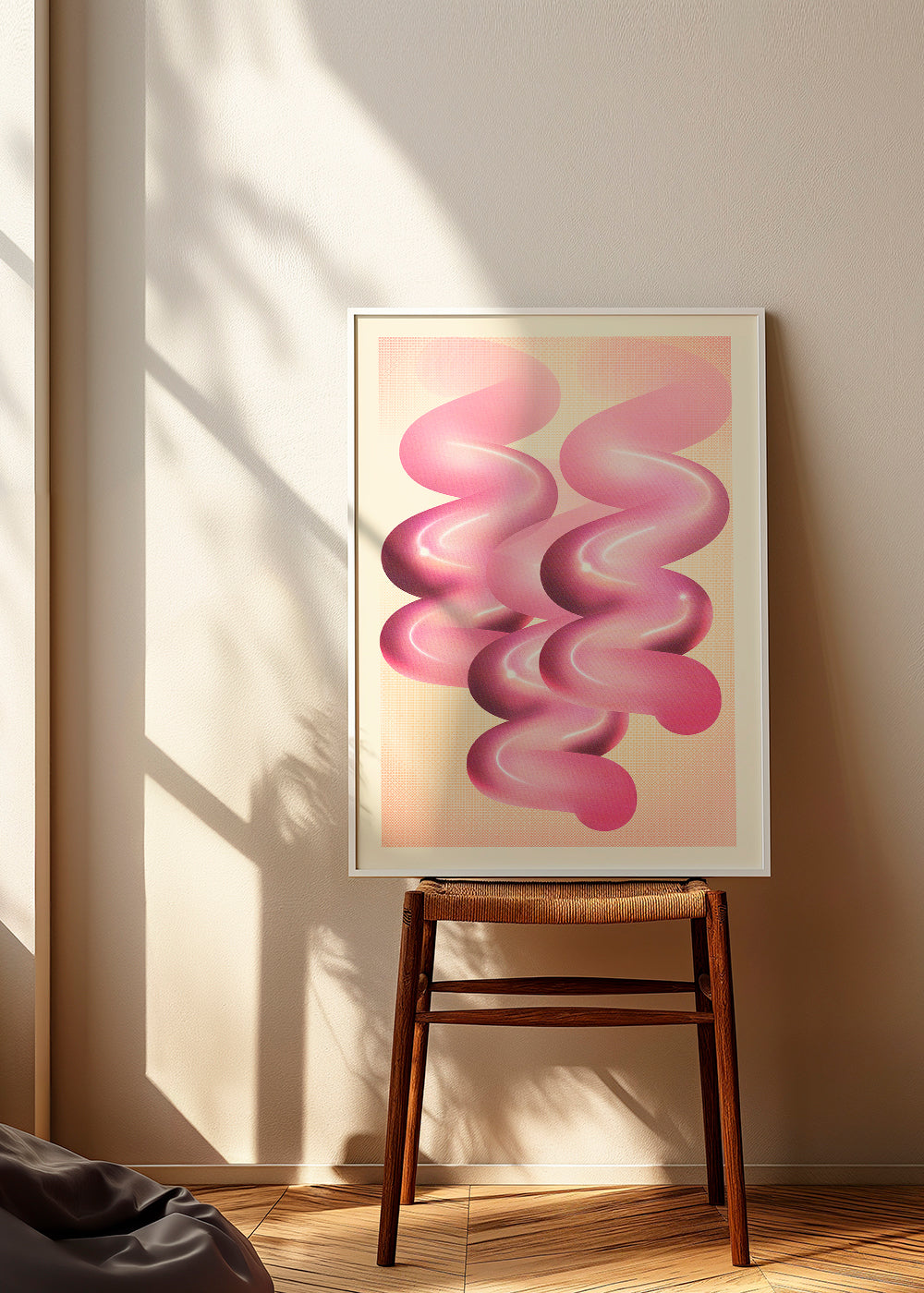 Vintage affisch rosa spiraler