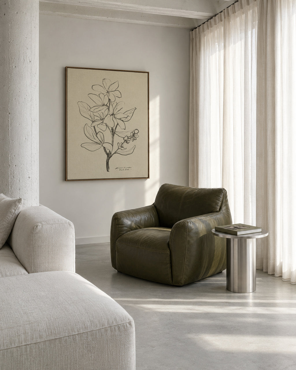 Floral 1 - Framed canvas in an interior