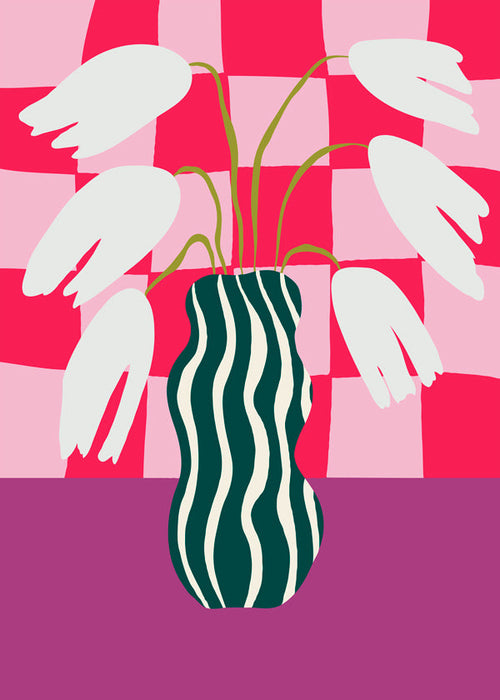 Botanisk poster med pop-tulpaner
