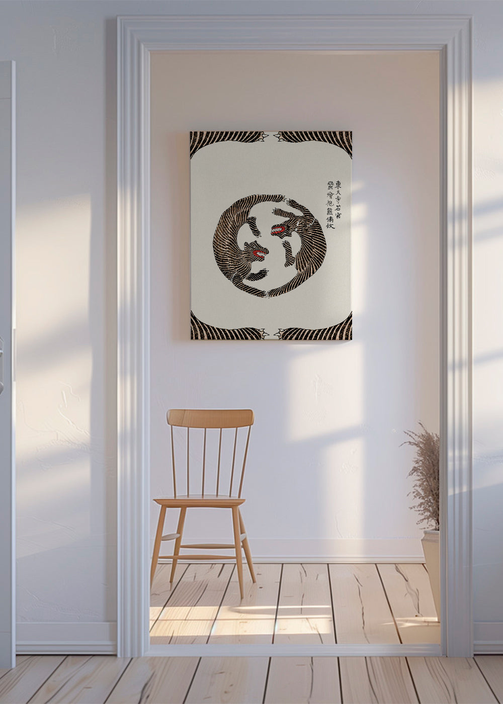 Konst cirkulära tigrar i japansk träsnittstil