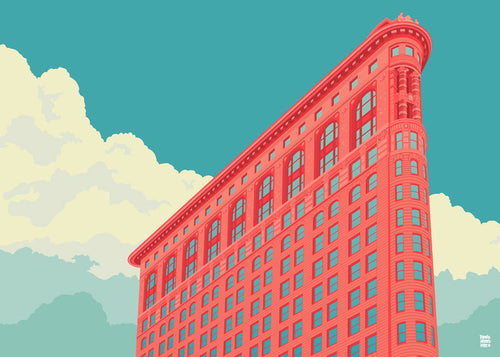 Stadskonst Flatiron illustration popstil