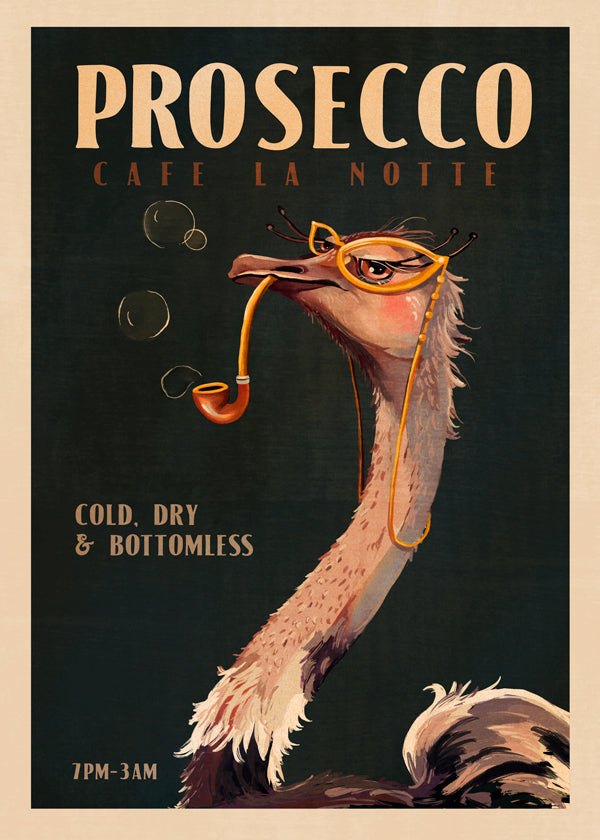 Struts Prosecco Poster i Art Deco-stil