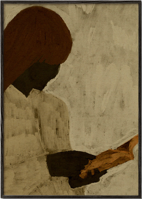 Illustration av figur som läser i varma toner