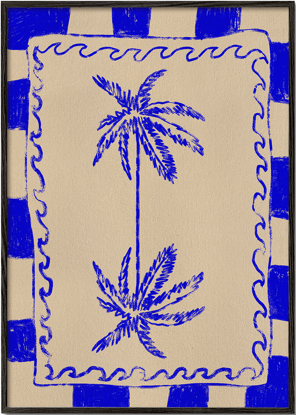 Botanisk illustration blå palm