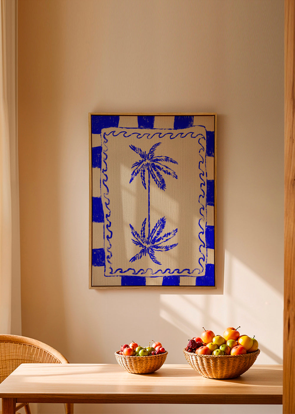 Botanisk illustration blå palm