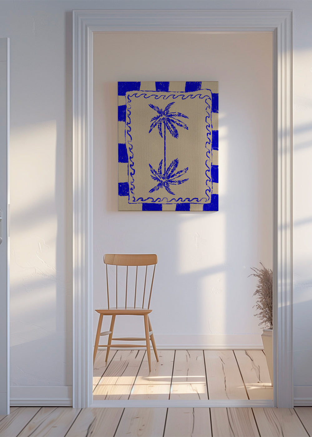 Botanisk illustration blå palm