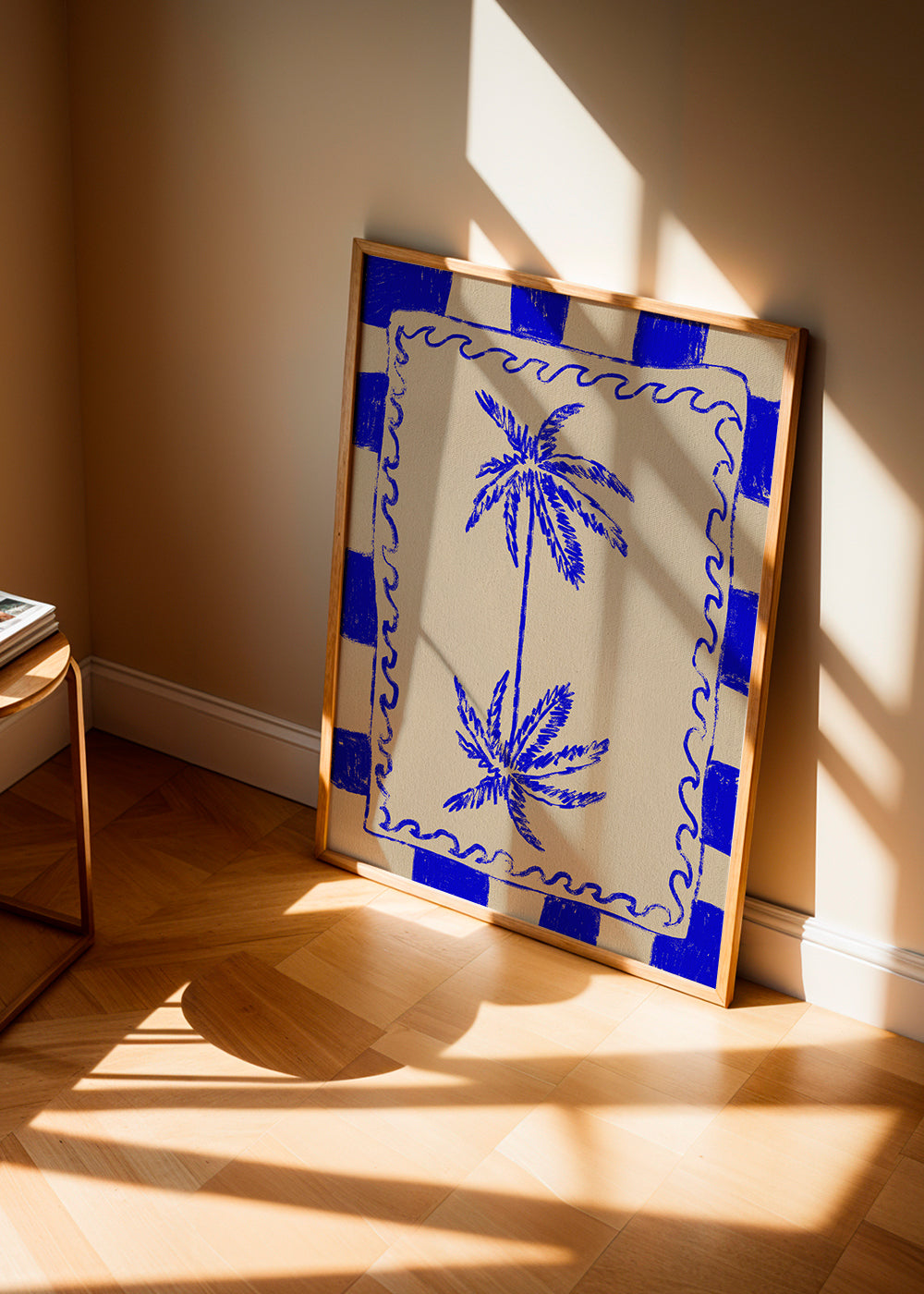 Botanisk illustration blå palm