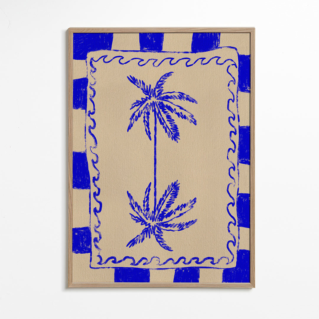 Botanisk illustration blå palm