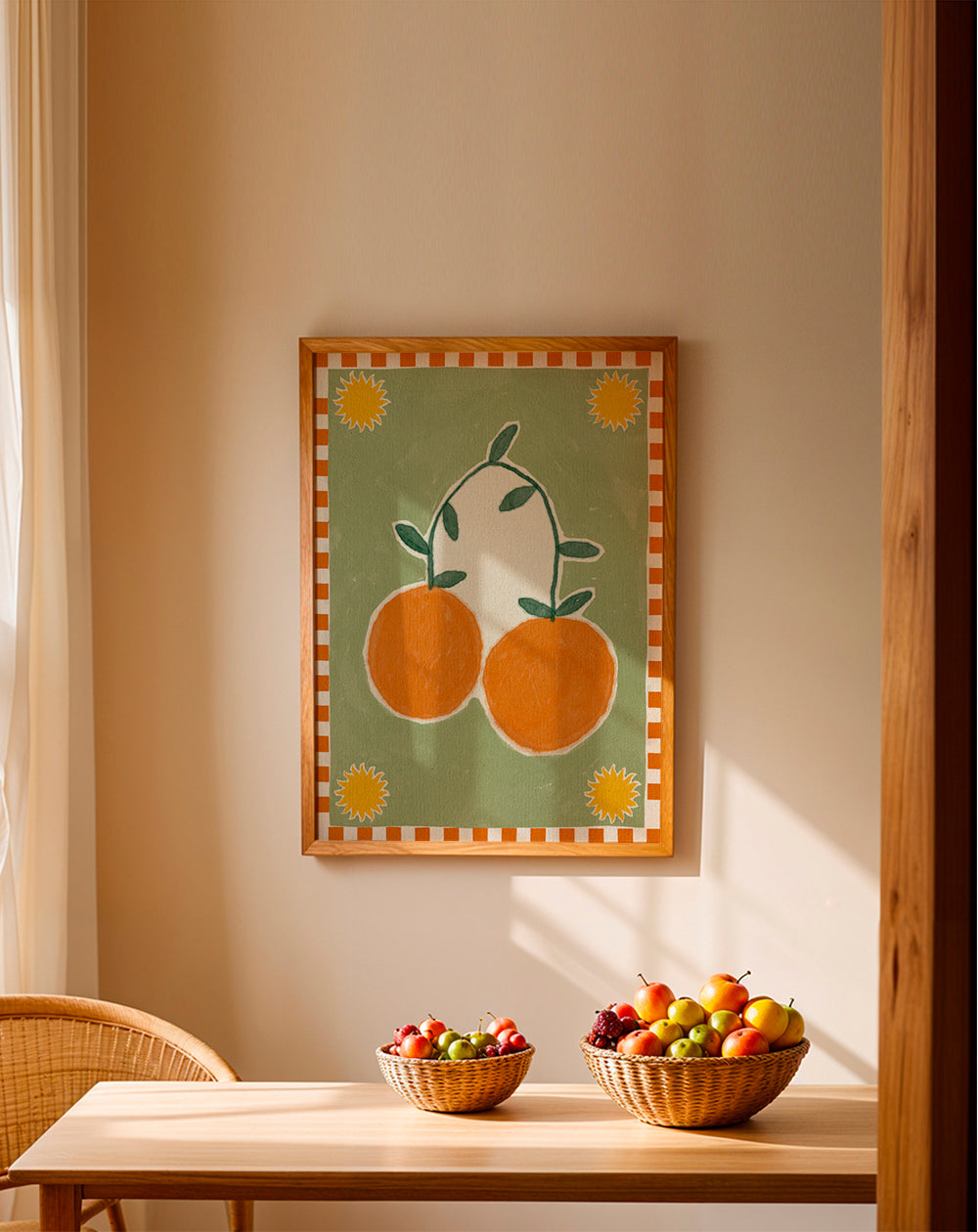 Kökskonst med stiliserat citrusduo