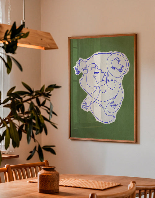 Illustration i kontinuerlig linje på rivet papper