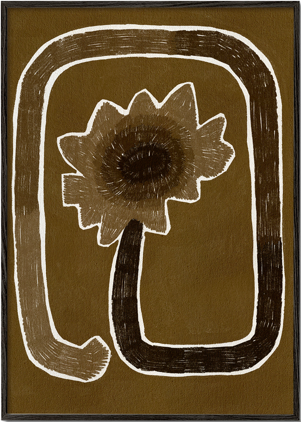 Botanisk poster med stiliserad blomma