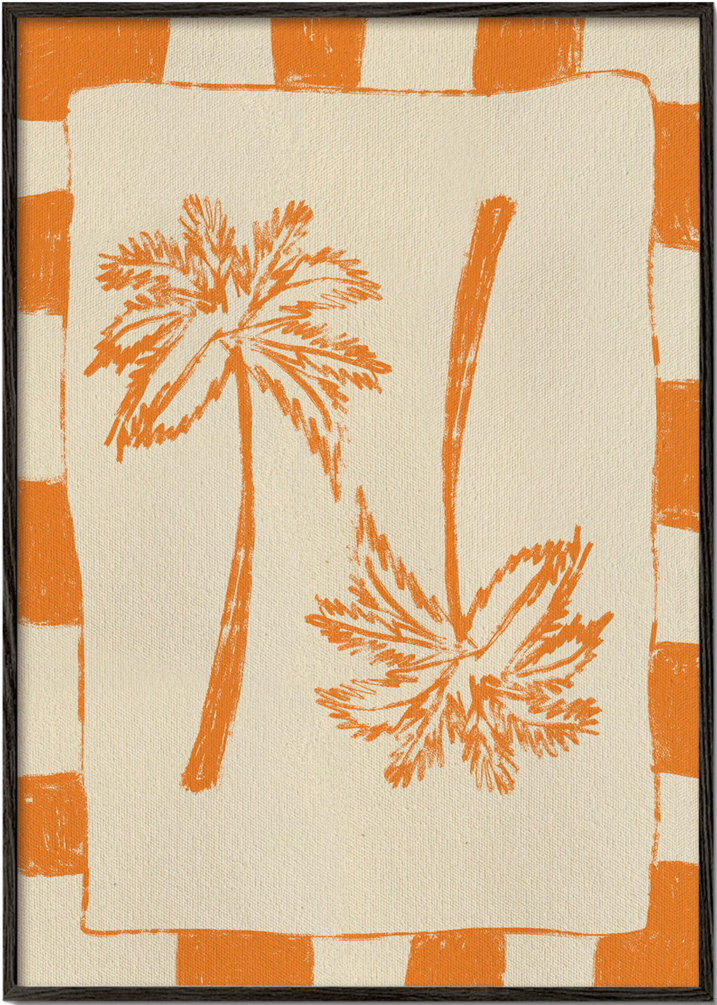 Botanisk poster med orange palmer