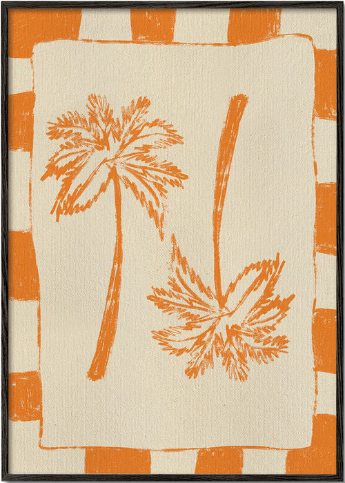 Botanisk poster med orange palmer