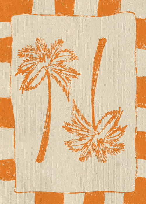 Botanisk poster med orange palmer