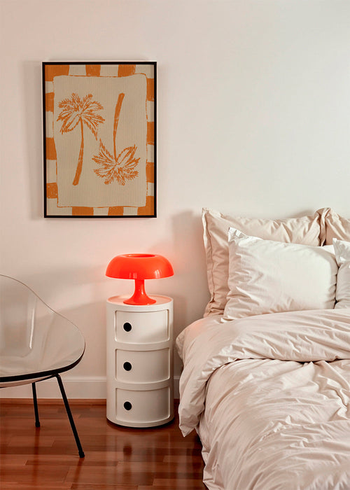 Botanisk poster med orange palmer