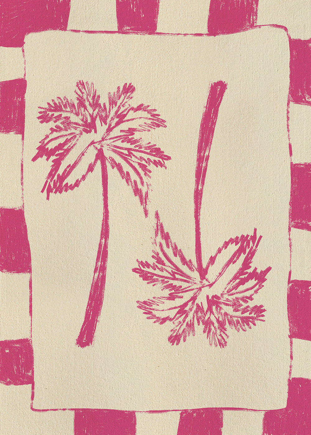 Botanisk poster rosa palmer