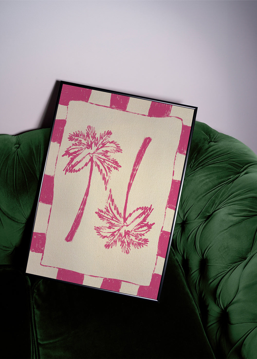 Botanisk poster rosa palmer