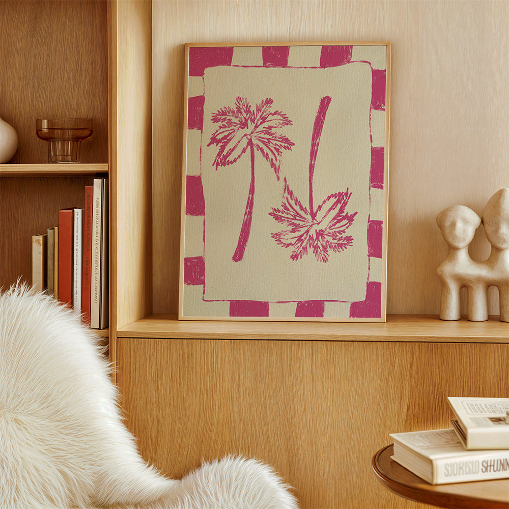 Botanisk poster rosa palmer