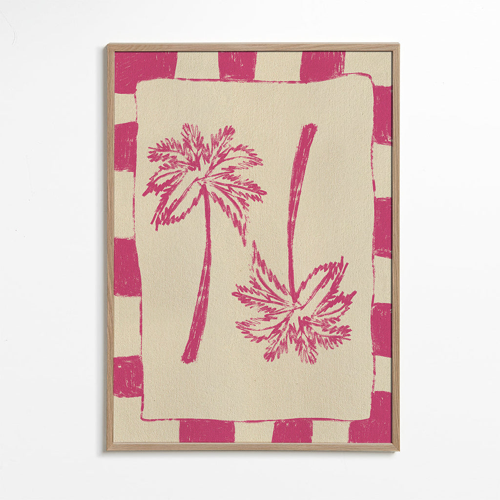 Botanisk poster rosa palmer