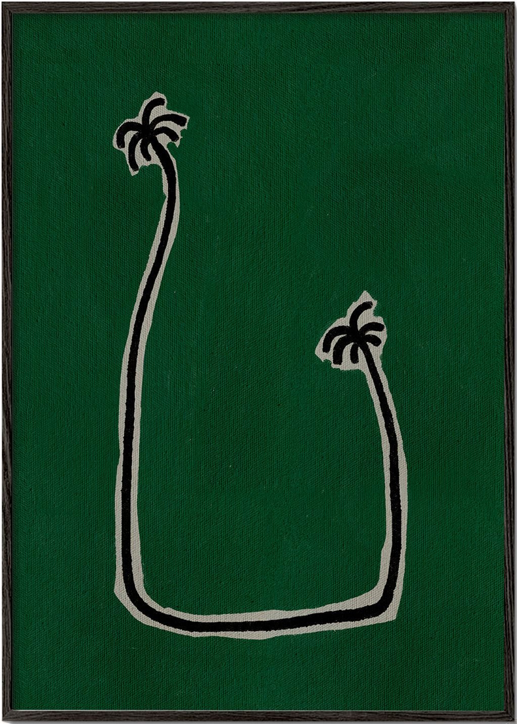Botanisk poster med linjär palmillustration