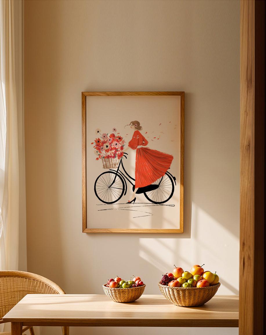 À bicyclette - Framed poster in an interior