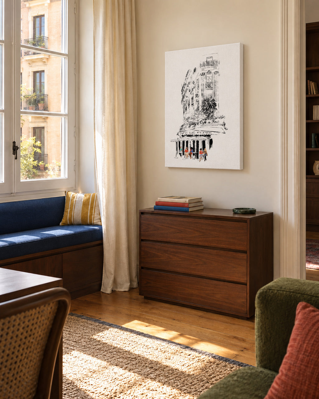 Café de Flore Paris - Unframed canvas in an interior