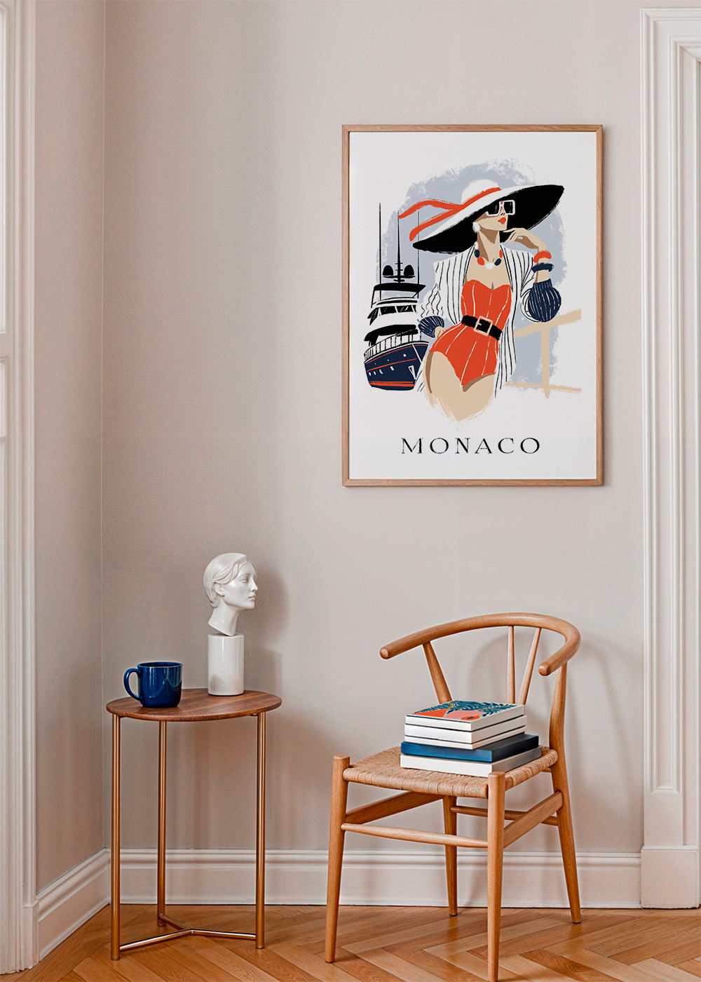 Modeillustration på en yacht