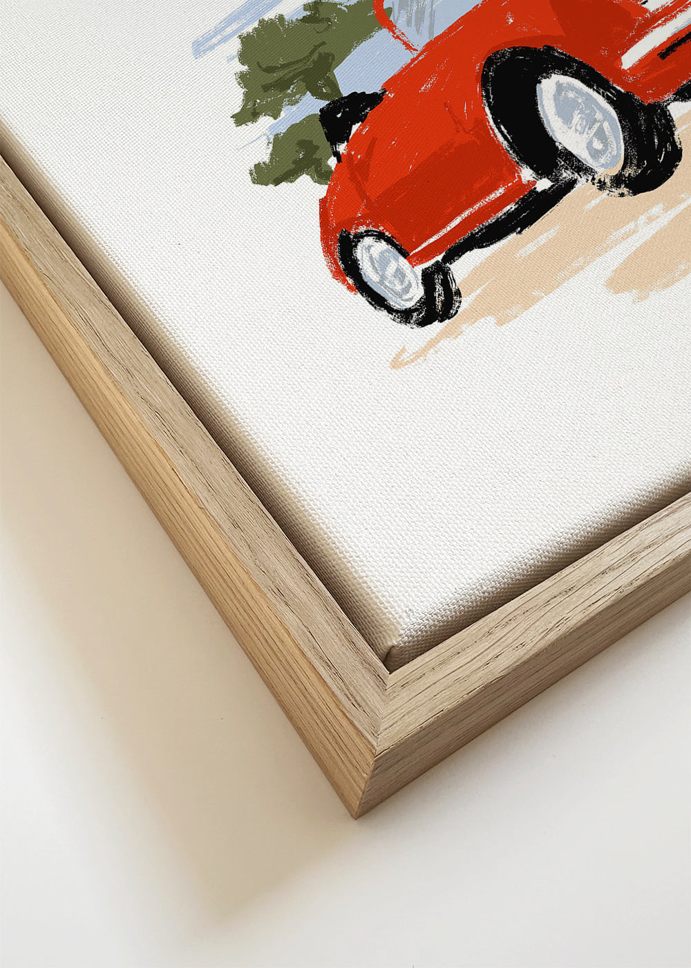 Illustration av klassisk röd bil
