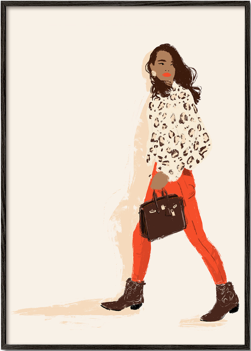 Modeillustration med cowboyboots