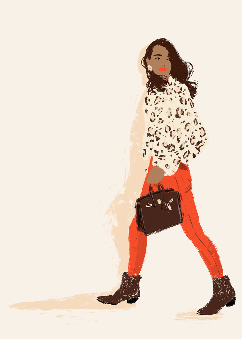 Modeillustration med cowboyboots