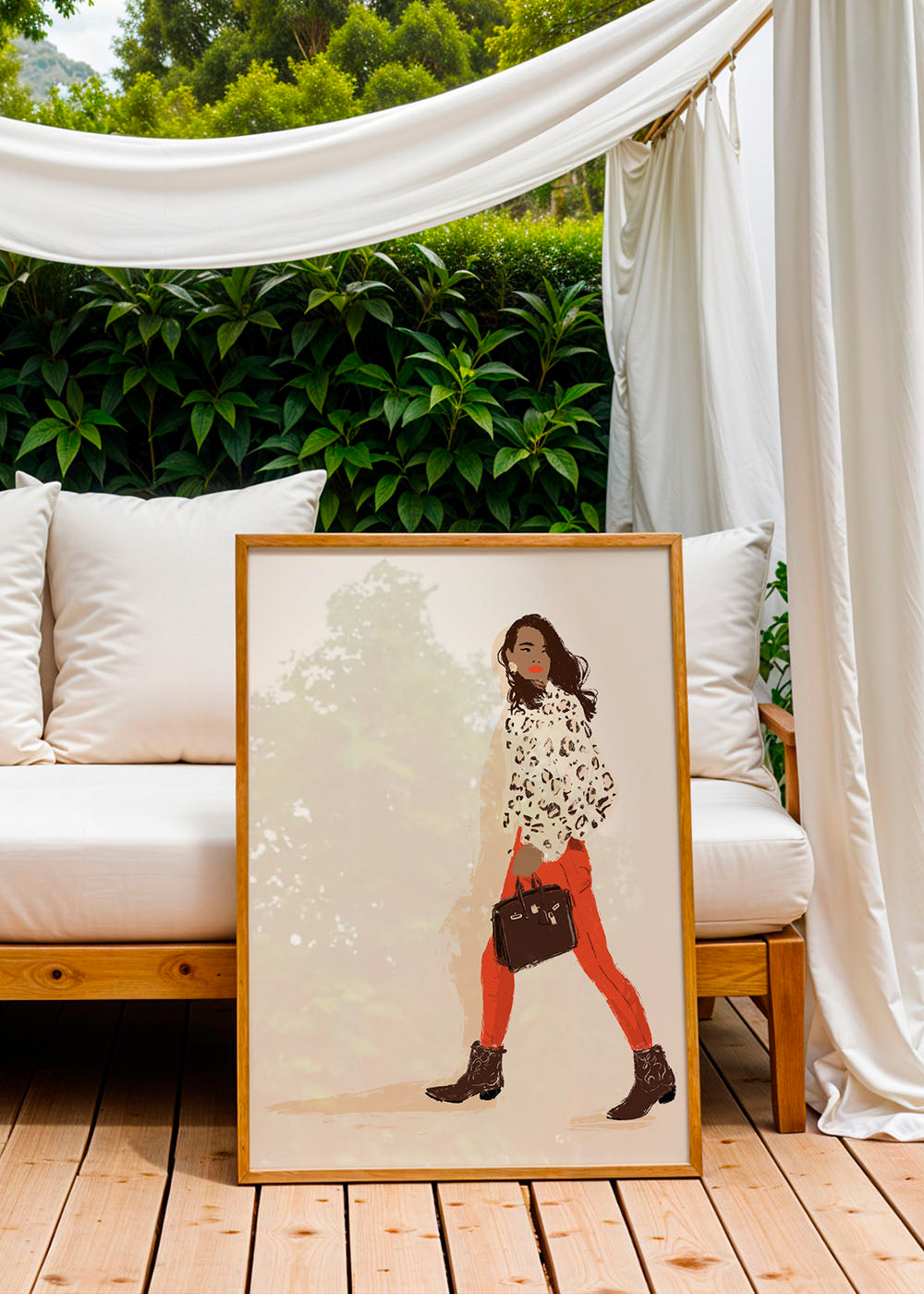 Modeillustration med cowboyboots