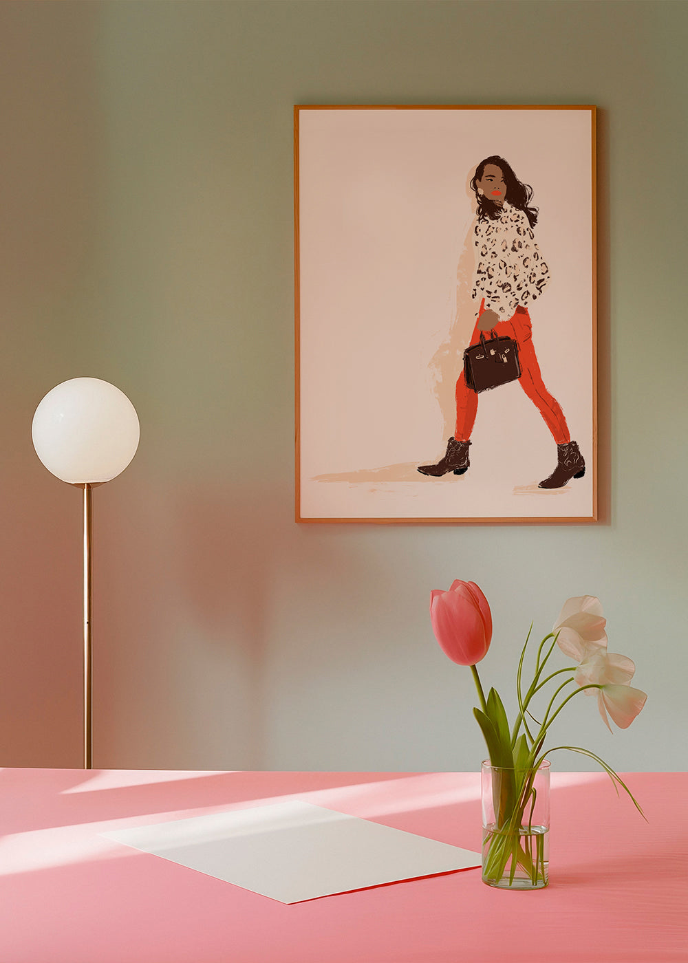 Modeillustration med cowboyboots