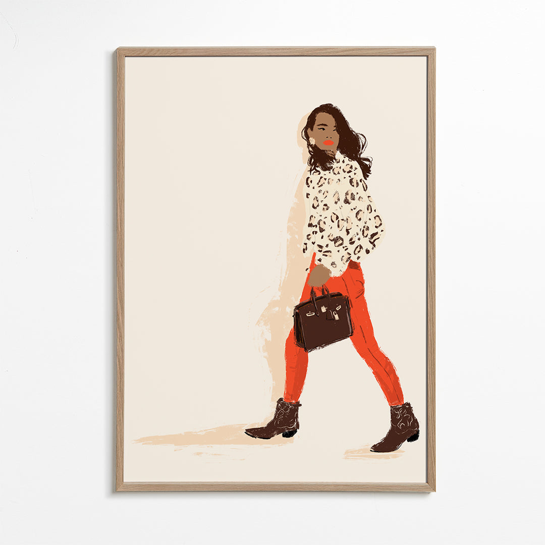Modeillustration med cowboyboots