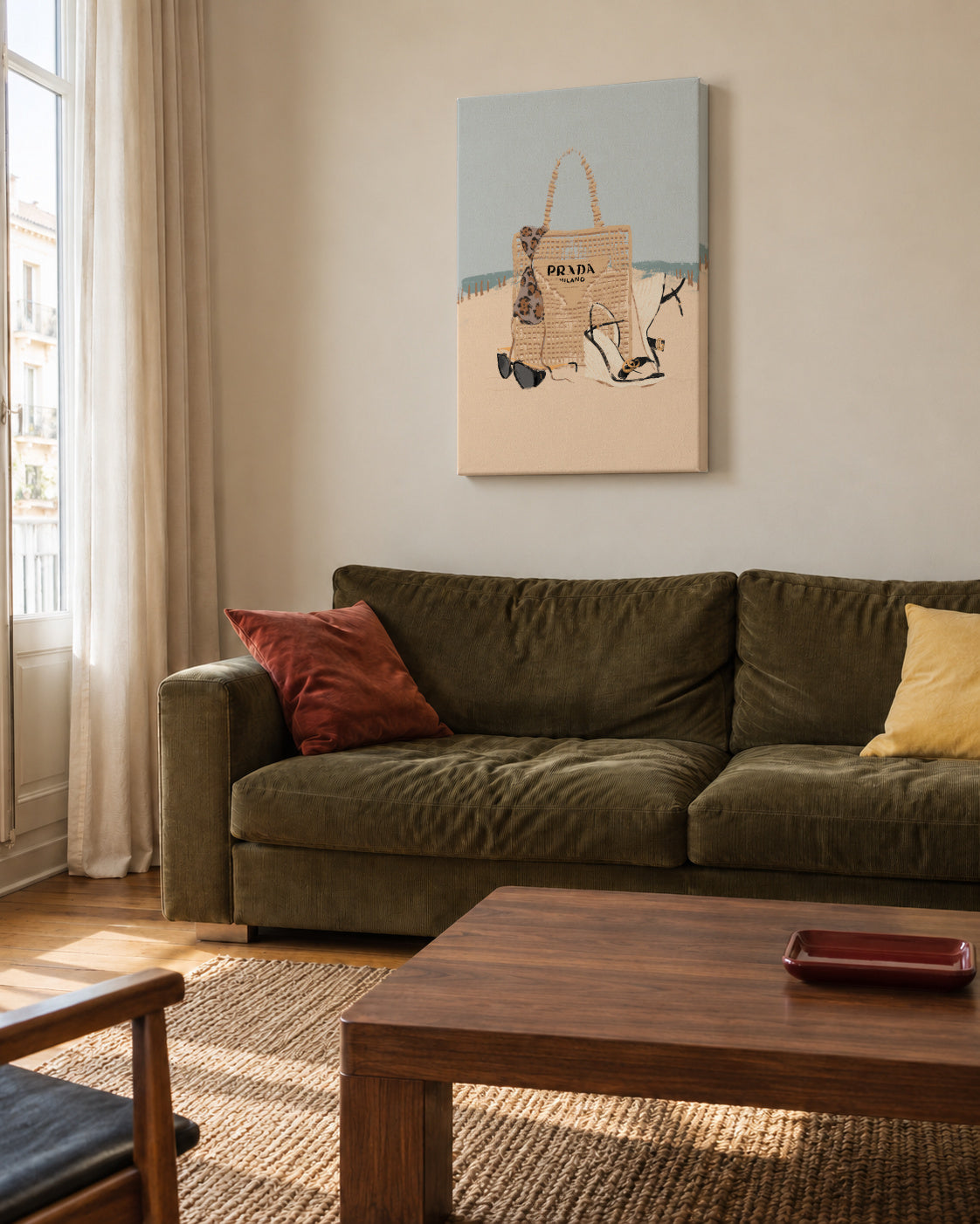 The Beach - Unframed canvas in an interior