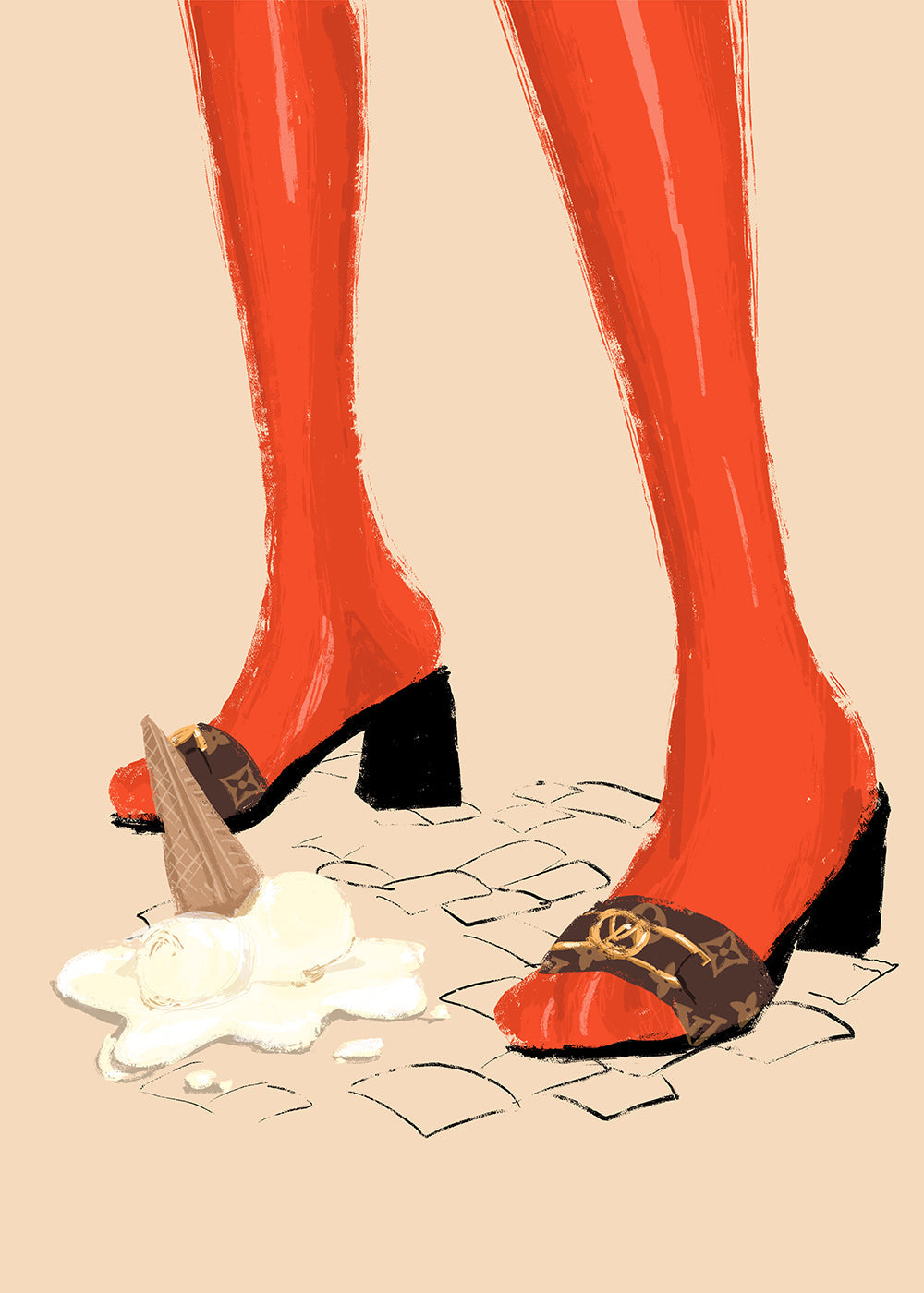 Illustration: klackar och spilld glass