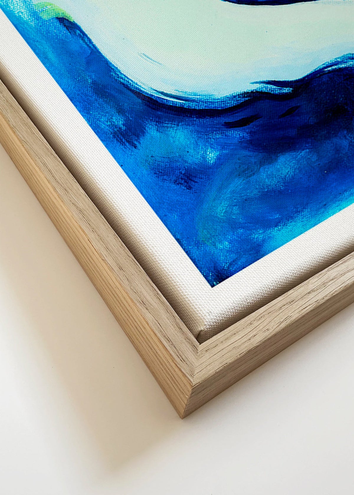 Svanmålning på djupblå bakgrund – Canvas detail