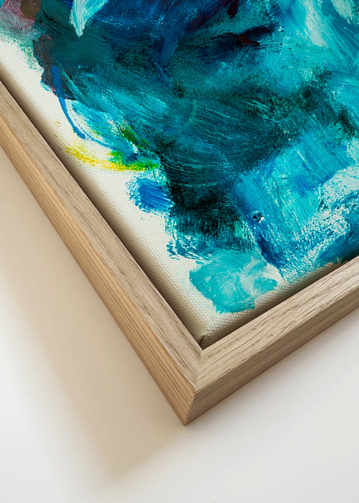Abstrakt blå konst med luftigt motiv – Canvas detail