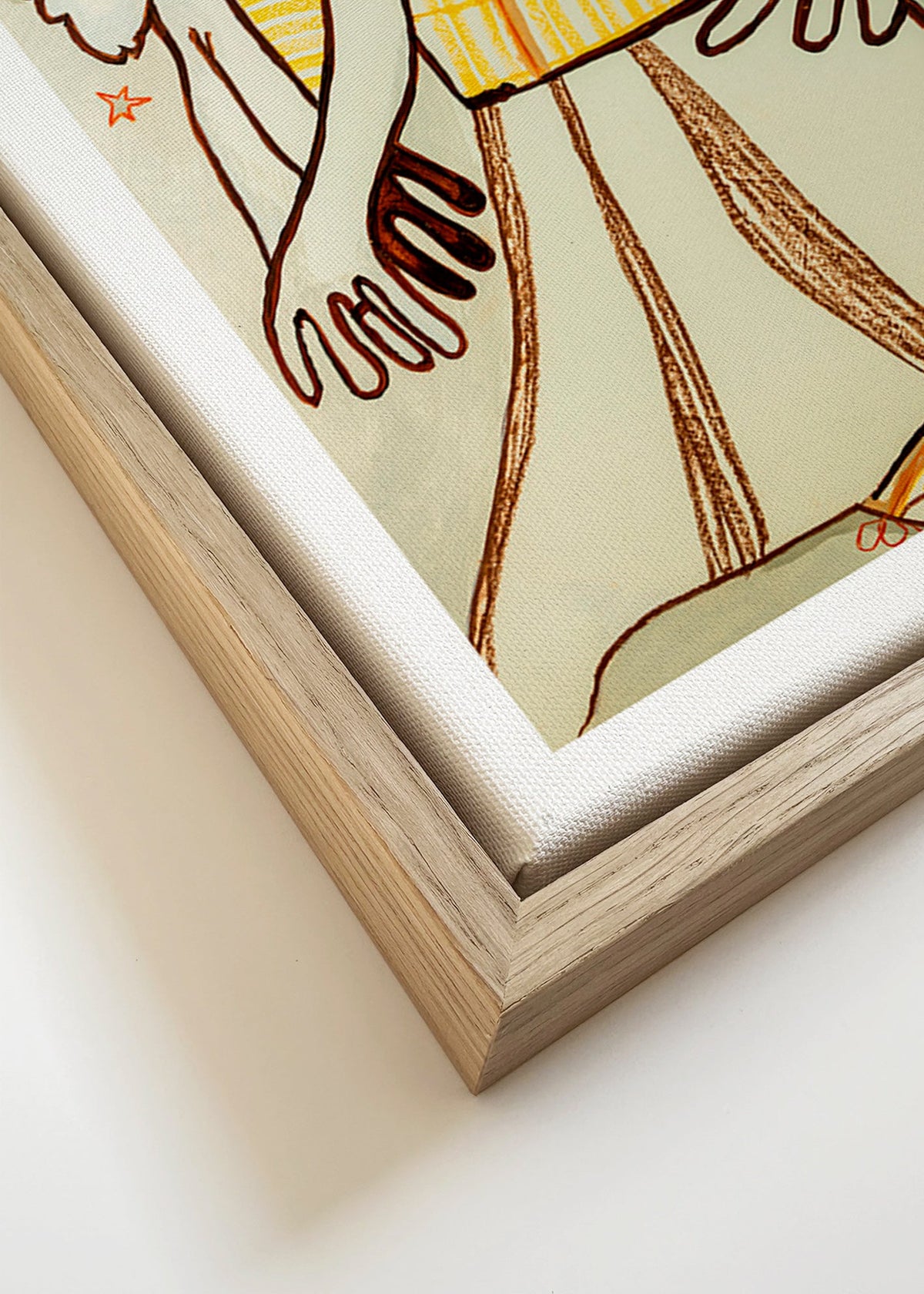 Illustration dansande par i gestisk linje – Canvas detail