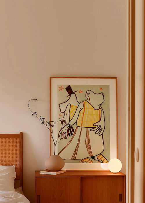 Illustration dansande par i gestisk linje – Product1