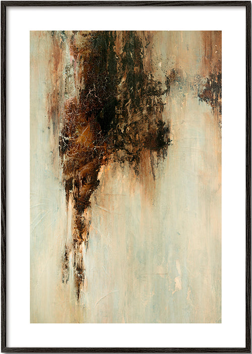 Abstrakt konst jordig textur vertikal – Black Frame