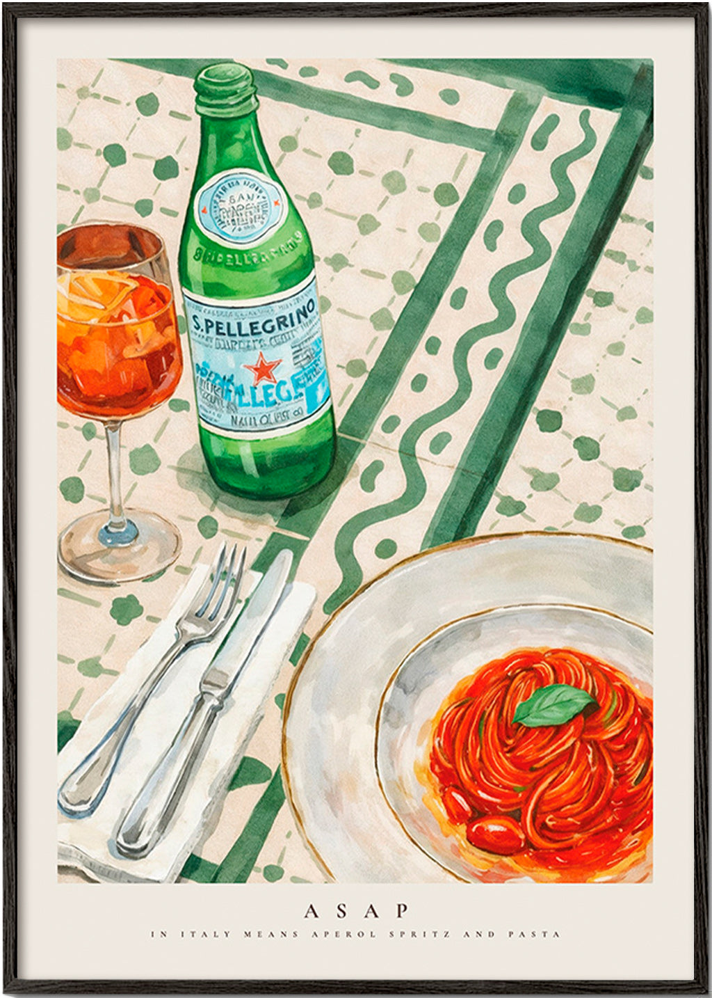 Kökskonst Aperol Spritz och pasta