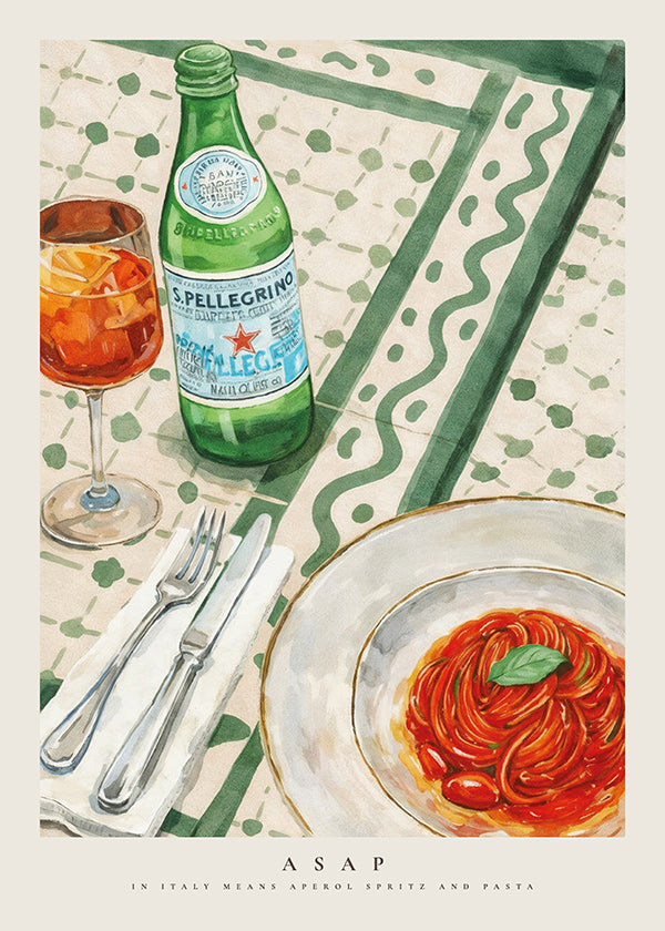Kökskonst Aperol Spritz och pasta