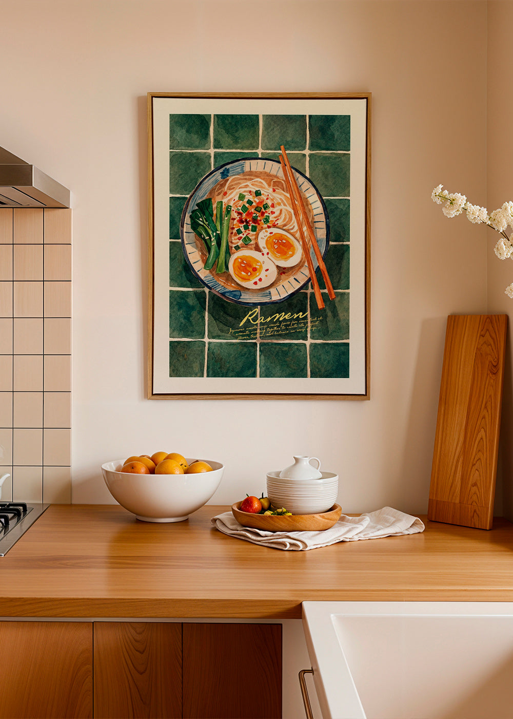 Kökskonst Ramen akvarell