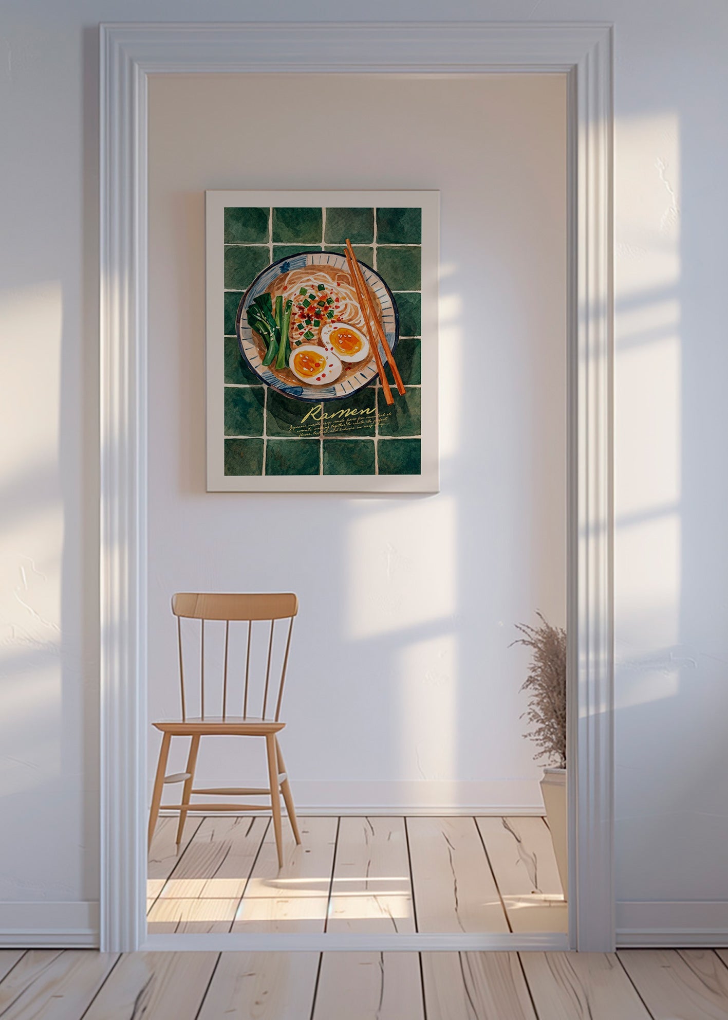 Kökskonst Ramen akvarell