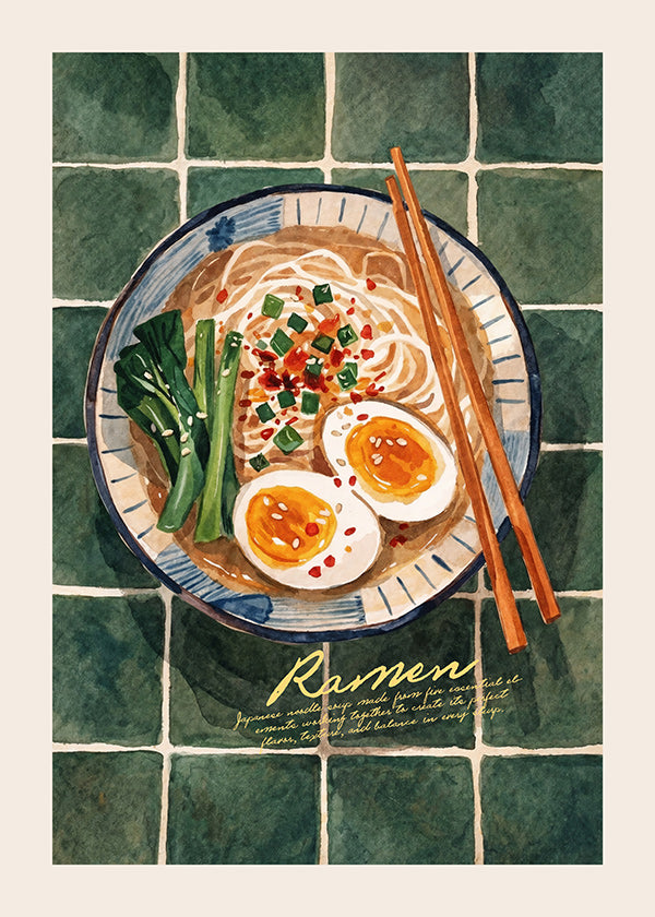 Kökskonst Ramen akvarell